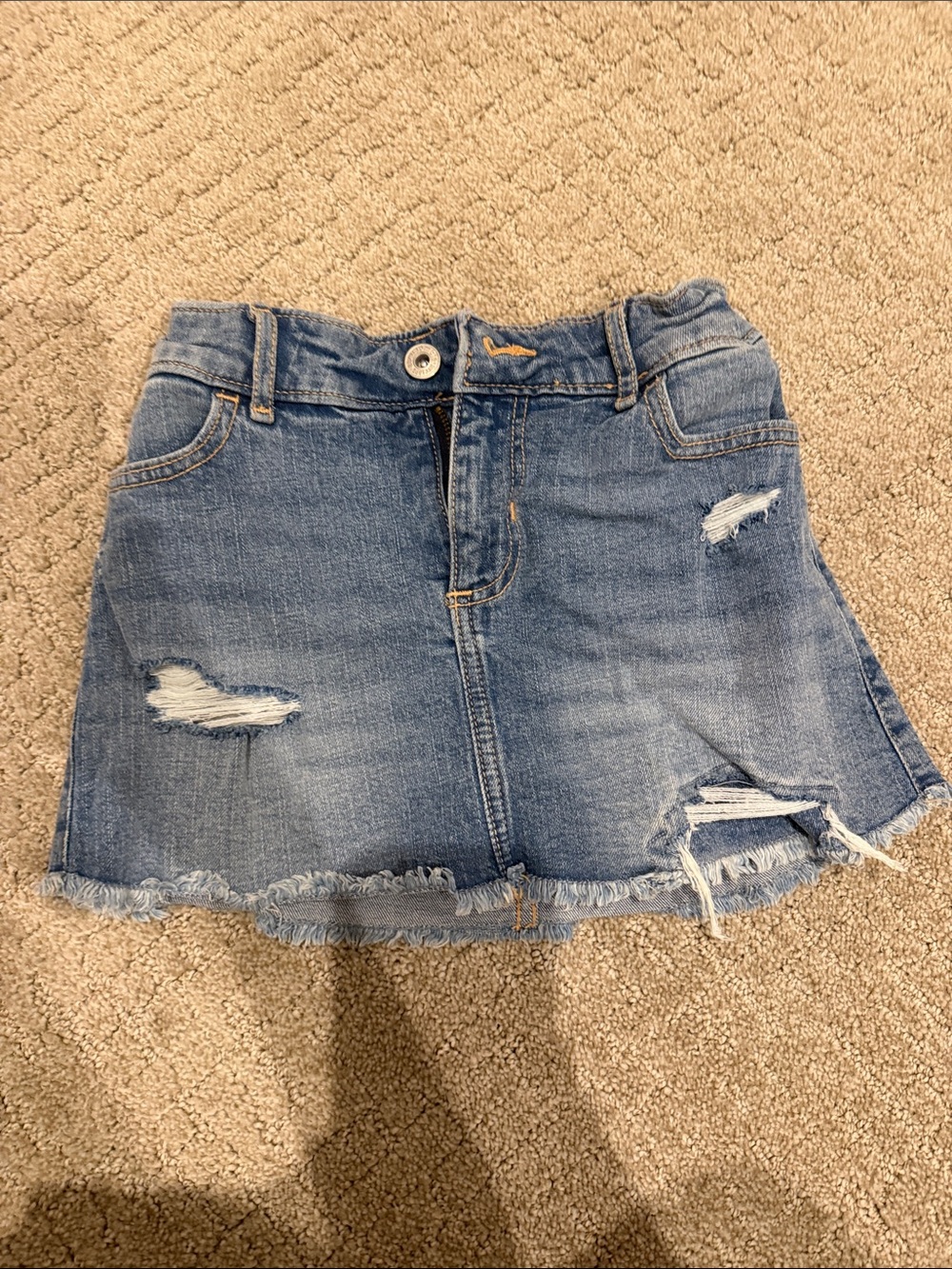 abercrombie kids Light Blue Distressed Denim Skirt